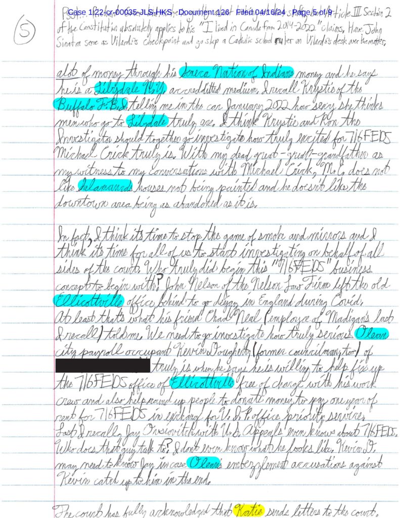 letter from luke wenke to the honorable john l. sinatra jr. april 2024