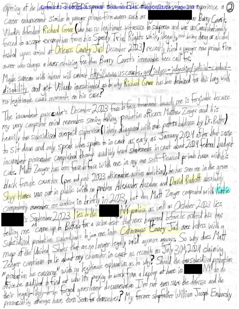 letter from luke wenke to the honorable john l. sinatra jr. 08/21/2024