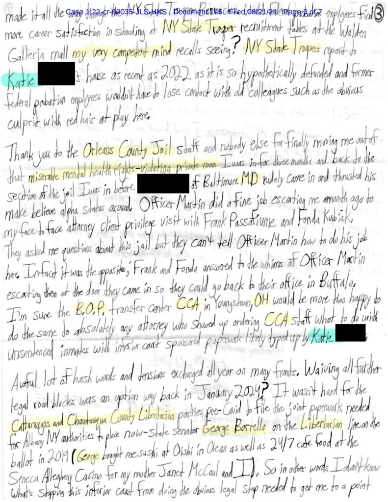 letter from luke wenke to the honorable john l. sinatra jr. 08/21/2024