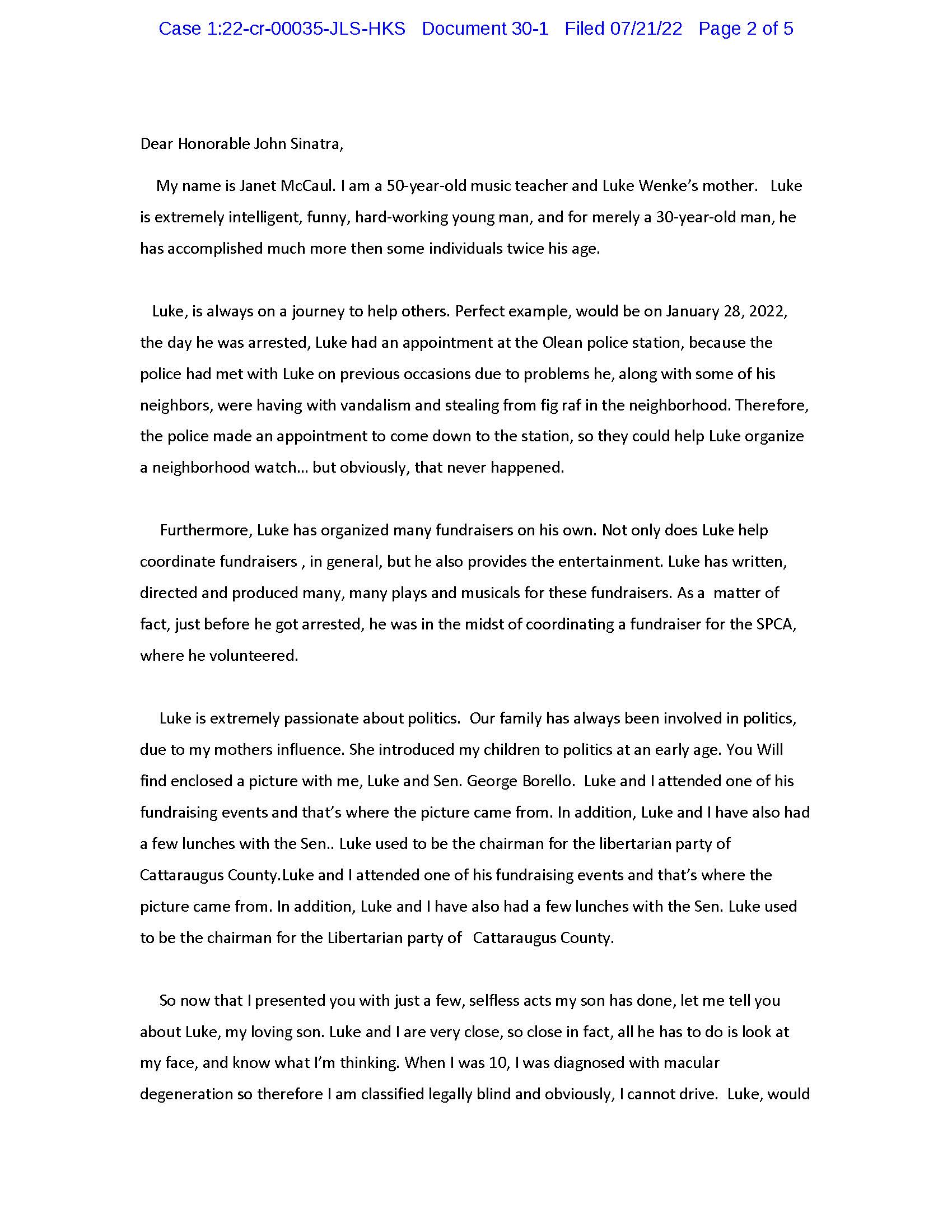 janet mccaul character letter for luke wenke 2022