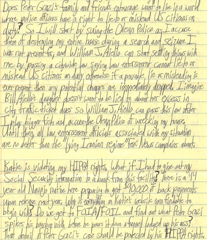 letter from luke wenke to judge john sinatra about peter gerace; july 2025